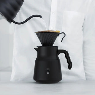 HARIO | V60 Thermal insulation stainless steel server PLUS | 800 ml | Black| 1PC