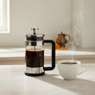 AltVibes | Coffee & Tea French Press (Black Handle) | Stainless Steel | 300 ml