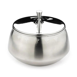 Arttdinox | Flower Zenith Serving Bowl Small by Jindal | Stainless Steel | Silver