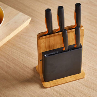 Fiskars | Functional Form Knife + Block Bamboo | 5 pcs FSC