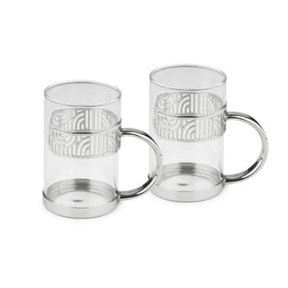 Arttdinox | Lattice Mug by Jindal | Stainless Steel | Silver | Set of 2