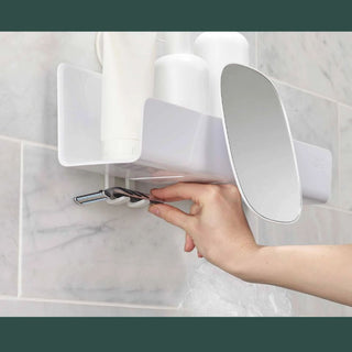 Joseph Joseph | Easy-Store Shower Shelf with Removable Mirror | Large | Grey/White