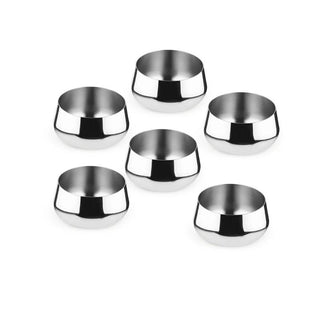 Arttdinox | Deco Line Large Katori  by Jindal | Stainless Steel | Silver | Set of 6