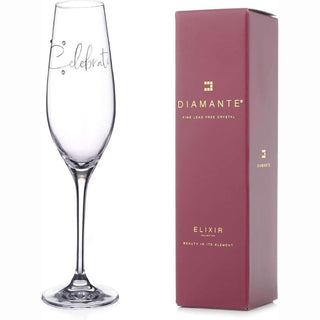 Diamante | Swarovski Champagne Flute with “Celebrate” Slogan | 210 ml | 1 Pc