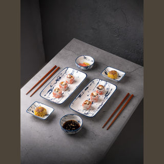 Takisso | Sushi Set  Porcelain Dinnerware Set | Set of 8 | Microwave & Dishwasher Safe
