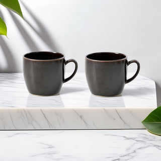 MESA | Brown Metallic 2Cup & 2Saucer  | Set of 4