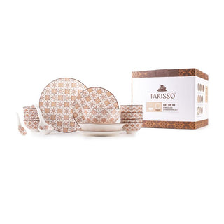 Takisso | Porcelain Dinner Piece Dinnerware | Set 35 | Microwave & Dishwasher Safe