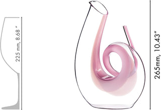 Riedel | Curly Pink Decanter  | dimensions