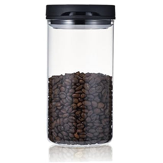 Hario | Sealed Canister Large | Glass | 1000 ml | Black