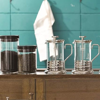 Hario | Bright Tea & Coffee Press | 300 ml | Heat-Proof Glass & Stainless Steel | Silver