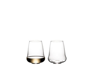 RIEDEL | Stemless Wings - Riesling/Sauvignon/Champagne Glasses | 440 ml | Crystal | Clear | Set of 2