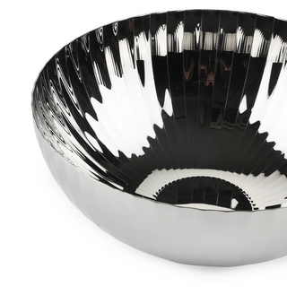 Arttdinox | Jindal Stainless - Rhythm Garden Serving Bowl - Large | Stainless Steel | Silver