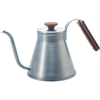 Hario | V60 Drip Kettle Wood | 800ml | Stainless Steel & Natural Wood | Hairline Silver