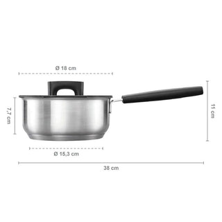 Fiskars | Face Stainless Steel Saucepan | 1.8L | 18 cm | With Lid