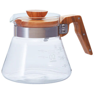 HARIO | Coffee Server Olive Wood | 600ml | Heatproof Glass | 1PC