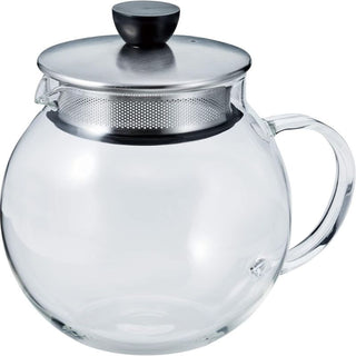 Hario | Glass Jumping Leaf Tea Pot | 600ml | Heatproof Glass Teapot | Stainless Steel Strainer