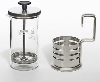 Hario | Harrier Bright Tea & Coffee Press | 300 ml | Heat-Proof Glass & Stainless Steel | Silver
