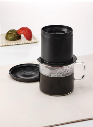 Hario | CafeOr- Compact One Cup Dripper | Glass | 200 ml | Black