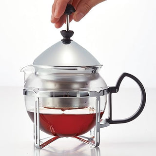 Hario | Chaor Pull-Up Tea Maker | Heat-Proof Glass & Stainless Steel  | 300 ml | Silver