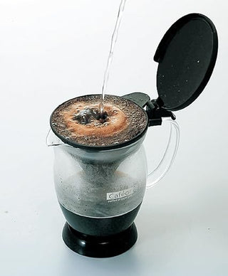 Hario | CafeOr - One Cup Dripper Pot | Heat-Proof Glass & Polypropylene | 300 ml | Black