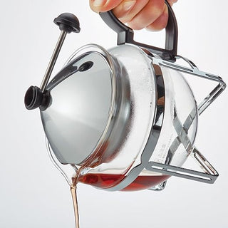 Hario | Chaor Pull-Up Tea Maker | Heat-Proof Glass & Stainless Steel | 480 ml | Silver