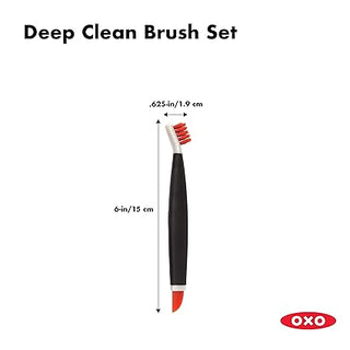 OXO | Good Grips | Deep Clean Brush Set | Nylon Bristles | Multi-colour | Set of 2