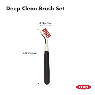 OXO | Good Grips | Deep Clean Brush Set | Nylon Bristles | Multi-colour | Set of 2