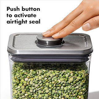 OXO | Good Grips Pop Container | Mini Square - Mini | 200 ml | Stainless Steel | 1 pc