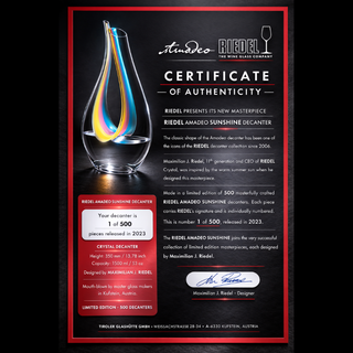 Limited Edition - Riedel | Amadeo - Sunshine Decanter | 1.5 Litres | Crystal | Yellow Highlight | 1 pc