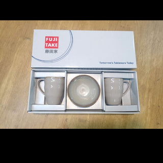 Fujitake | Artisan Series | 2 Mugs & 1 Bowl Set | Splash Beige | Set of 3