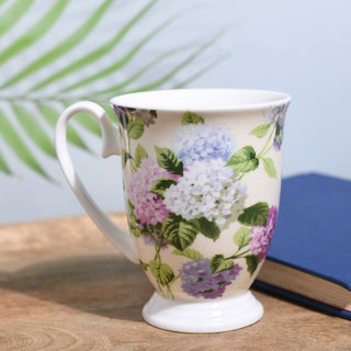 Stechcol | Hyacinth - Tea/Coffee Cup | 290 ml | Bone China | Cream with Florals | 1 pc
