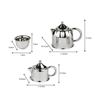 Arttdinox stainless steel tea set