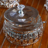 Diamond Knob Sugar Candy With Spoon And Glass Bowl