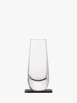 LSA International | Whisky Islay - Mixer Glasses & Walnut Coasters | 325 ml | Crystal | Clear | Set of 2