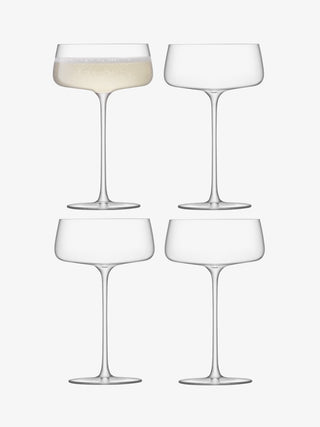 LSA International | Metropolitan - Champagne Saucers | 300 ml | Crystal | Clear | Set of 4