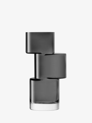 LSA International | Tier - Vase | 26 cm | Crystal | Slate Grey | 1 pc