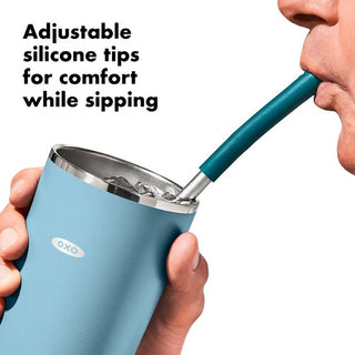 OXO | Good Grips | Reusable Collapsible Straw with Case | BPA-Free Plastic | Blue | 1 pc
