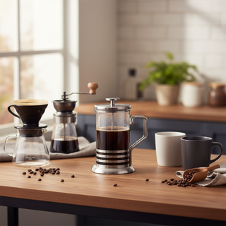 Hario | Bright Tea & Coffee French Press | 600 ml | Heat-Proof Glass & Stainless Steel | Silver