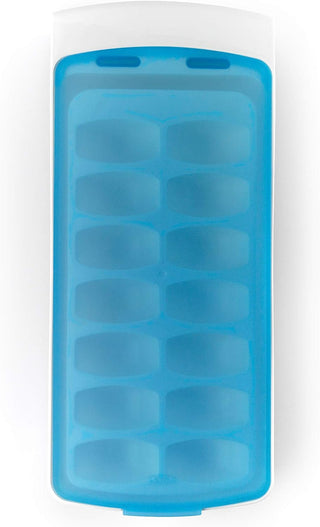 Ice cube tray with silicone lid