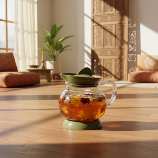 Hario | Jumping Tea Server | Heat-Proof Glass & Plastic | 350 ml | Green