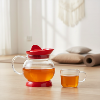Hario | Jumping Tea Server | Heat-Proof Glass & Plastic | 350 ml | Red
