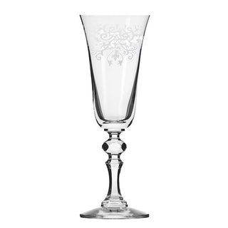 Long-stemmed champagne glasses