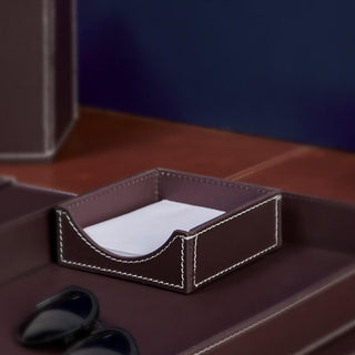 Three Sixty Degree | Square Memo Holder | Recycled Leather | Bordeaux | 1 pc