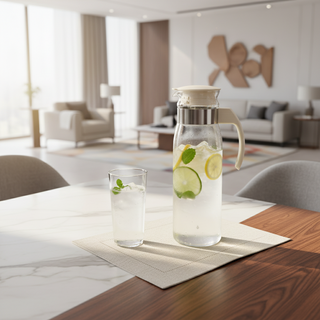 Hario | Refrigerator Pot Slim | Heat-Proof Glass & Plastic | 1400 ml | Off-White