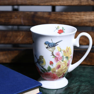 Stechcol | Vintage Bird - Tea/Coffee Cup | Bone China | 300 ml | Cream | 1 pc