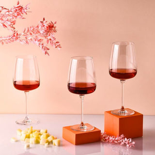 Set of 6 red wine glasses
