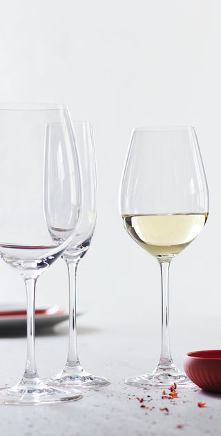 “Spiegelau Salute stemmed white wine glasses”