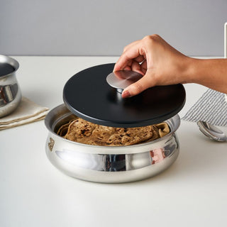 Stainless steel double wall serving bowl