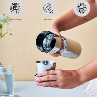 Stainless steel serving pitcher
