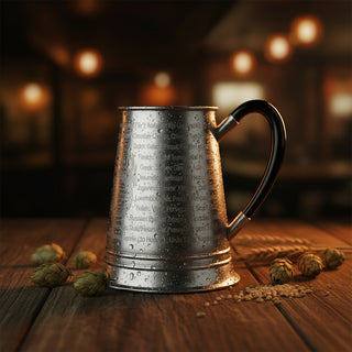 Steel beer mug with handle